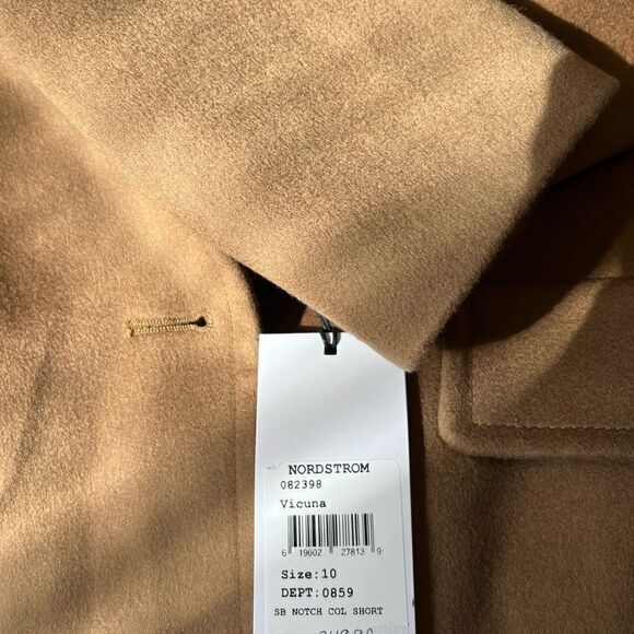 Fleurette Notched Collar Wool Walker Coat in Vicuna Camel $ 1098.00 NWT - Picture 5 of 8